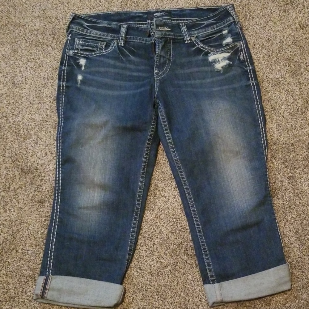 Silver capri jeans